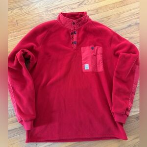 Topo designs Red Quarter-Snap Fleece Pullover